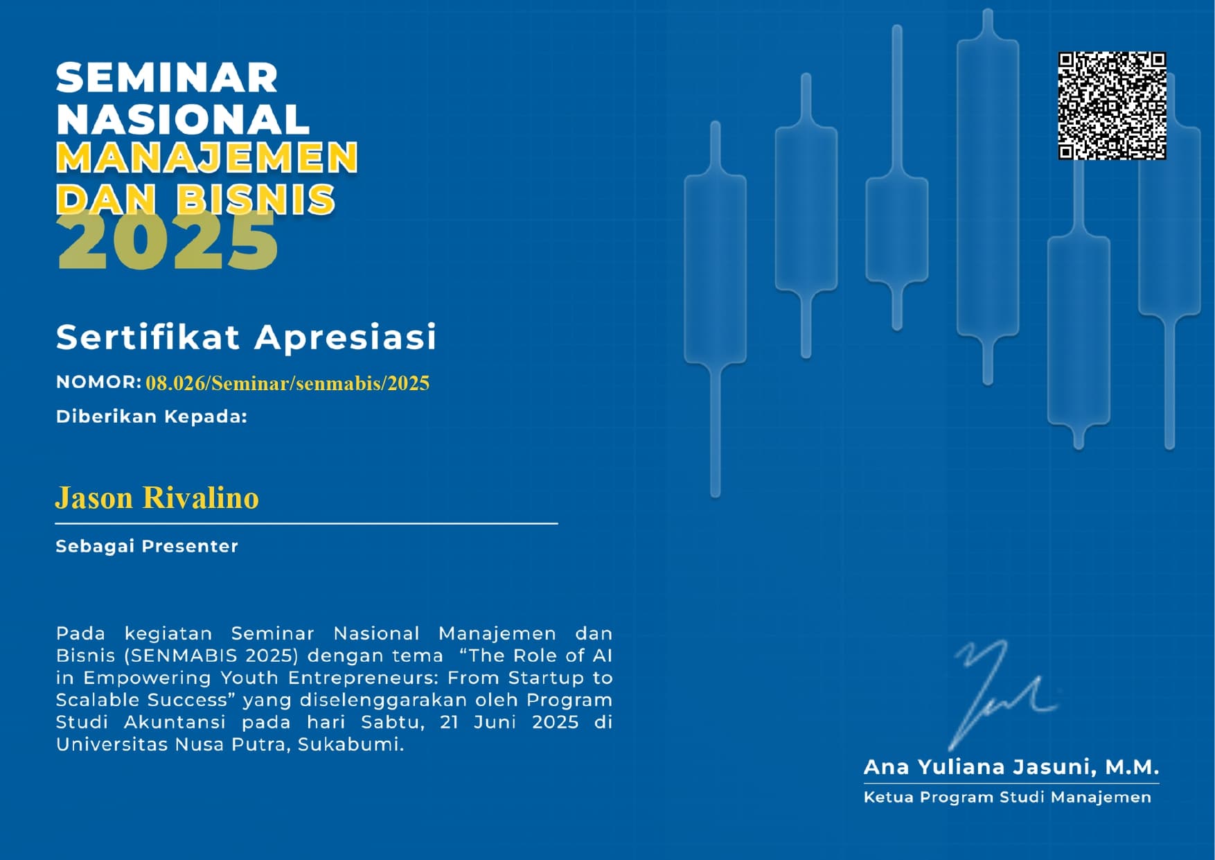 Seminar Nasional Manajemen dan Bisnis - Presenter