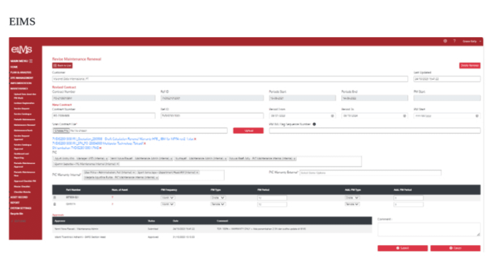 Equipment Information Management System (EIMS)