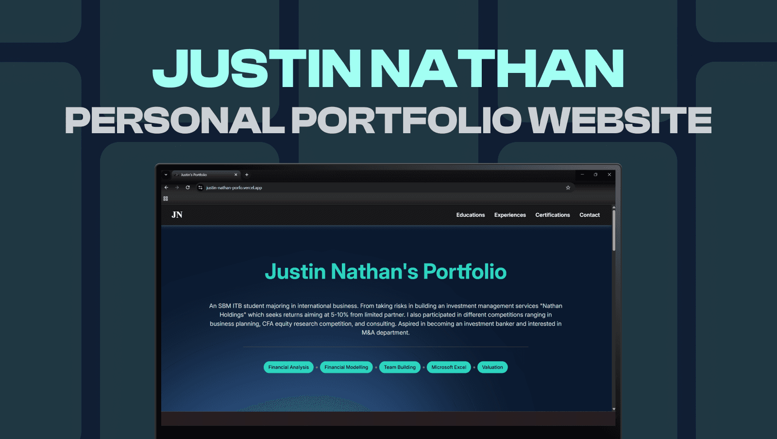 Justin Nathan Personal Portfolio Website